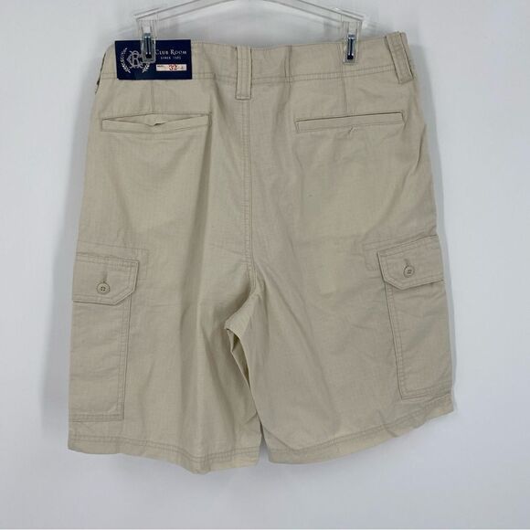 Club Room Men’s Cotton Cargo Shorts Cream size 32 - Picture 3 of 3